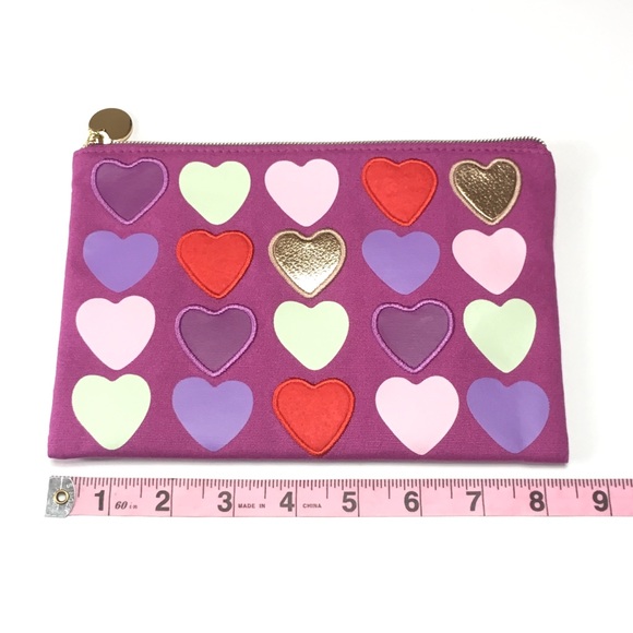Zippered Pouch w/Embossed & Embroidered Hearts - Picture 7 of 9